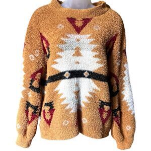 Mi Ami for Francesca's Carolina Southwestern Teddy Sweater Sz S Balloon Sleeves